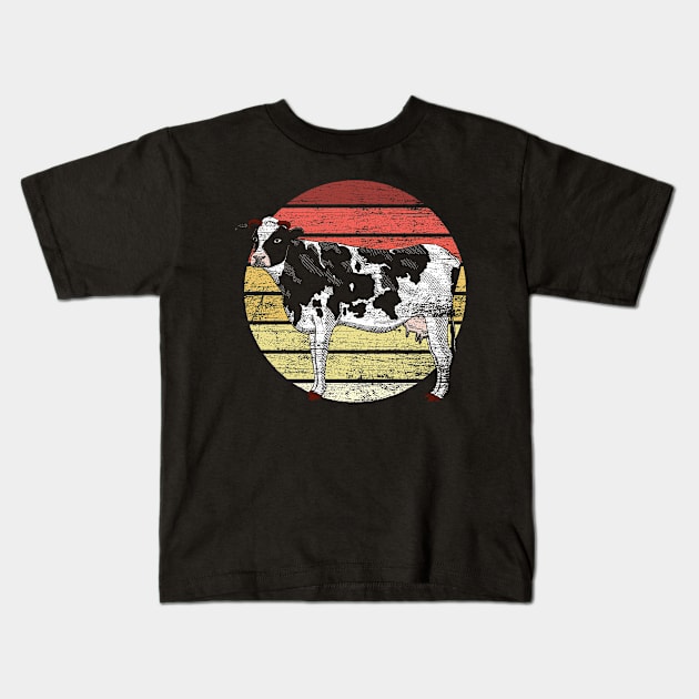 Cow Farm Animal Retro Cows Kids T-Shirt by ShirtsShirtsndmoreShirts